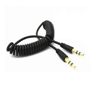3.5 stereo male to male Spring Spiral Coiled audio cable 