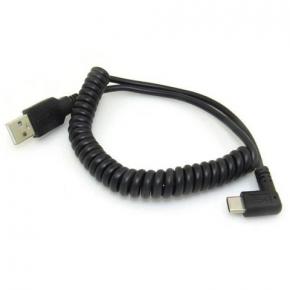 USB A Male to Type-C USB Spring Spiral Coiled data charge cable