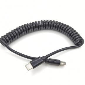 Type-C to Type-C USB Spring Spiral Coiled data charge cable