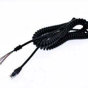 Custom TPU RJ12 TO PH2.0 cable 6 core spring wire spiral coiled spring cable