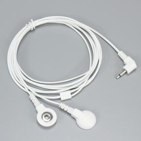 Custom 3.5 stereo male to Dual Electrode Female 4.0 Snap Lead Wire ECG EKG Cable